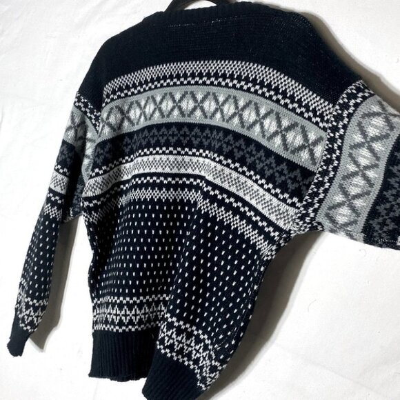 Vintage Entourage Black White Knit Dad Sweater M - Picture 8 of 8